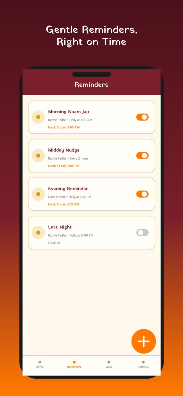 Reminders list screen